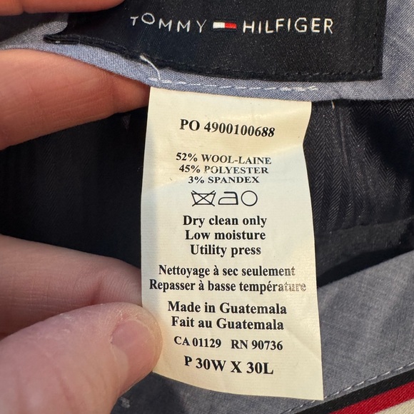 Tommy Hilfiger Navy Blue wool blend Suit with pinstripes - Picture 7 of 9